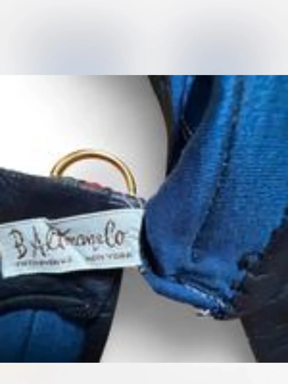 B Altman & Co Fifth Avenue Leather Gloves navy blue